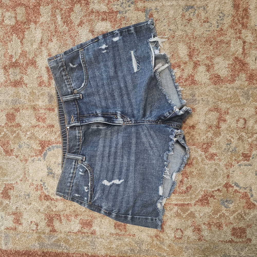 Aerie Distressed Denim Women Shorts Size M